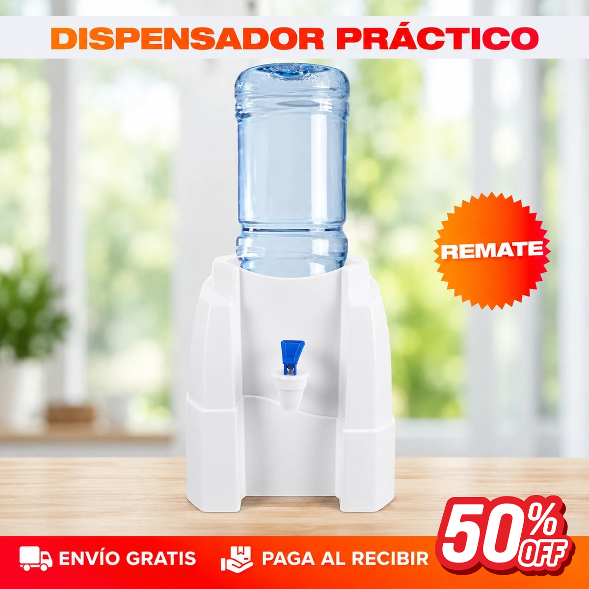 Base Dispensador de Agua con Grifo - Sirve sin Alzar Peso