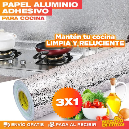 Papel Aluminio Adhesivo para Cocina - Imagen 1